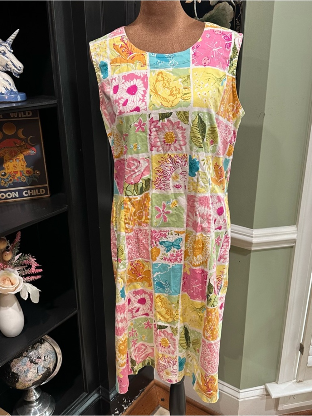 Gotcha Covered Vintage Patchwork Sundress – Multicolor – Size 12 – Made in USA